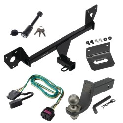 For 2020-2024 Buick Encore GX Trailer Hitch Tow PKG w/ 4-Flat Wiring + Interlock Tactical Starter Kit w/ 3-1/4" Drop & 2" Ball + Tactical Dogbone Lock + Wiring Bracket (For Essence w/Active Towplug Models) By Draw-Tite