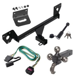 For 2020-2024 Buick Encore GX Trailer Hitch Tow PKG w/ Wiring + Triple Ball Tactical Ball Mount 1-7/8" & 2" & 2-5/16" Balls w/ Tow Hook + Tactical Dogbone Lock + Wiring Bracket (For Essence w/Active Towplug Models) By Draw-Tite