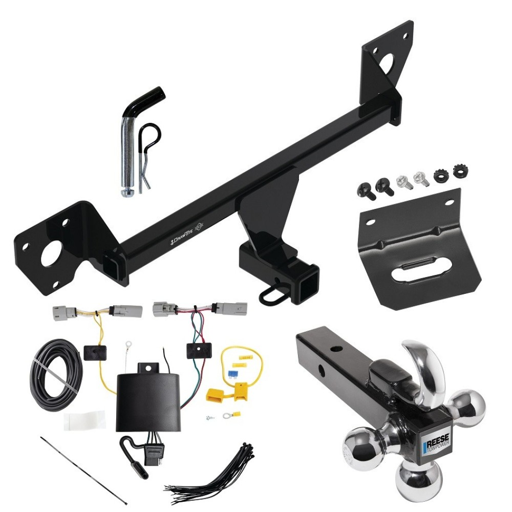 For 2021-2023 Chevy Trailblazer Trailer Hitch kit by: Draw-Tite For 2021-2023 Chevrolet Trailblazer Trailer Hitch Tow PKG w/ 4-Flat Wiring Harness + Triple Ball Ball Mount 1-7/8" & 2" & 2-5/16" Trailer Balls w/ Tow Hook + Pin/Clip + Wiring Bracket (Excludes: w/LED Taillights Models) By Draw-Tite