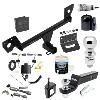For 2020-2023 Buick Encore GX Trailer Hitch Tow PKG w/ 4-Flat Wiring + Starter Kit Ball Mount w/ 2" Drop & 2" Ball + 2-5/16" Ball + Wiring Bracket + Dual Hitch & Coupler Locks + Hitch Cover + Wiring Tester + Ball Lube +Electric Grea