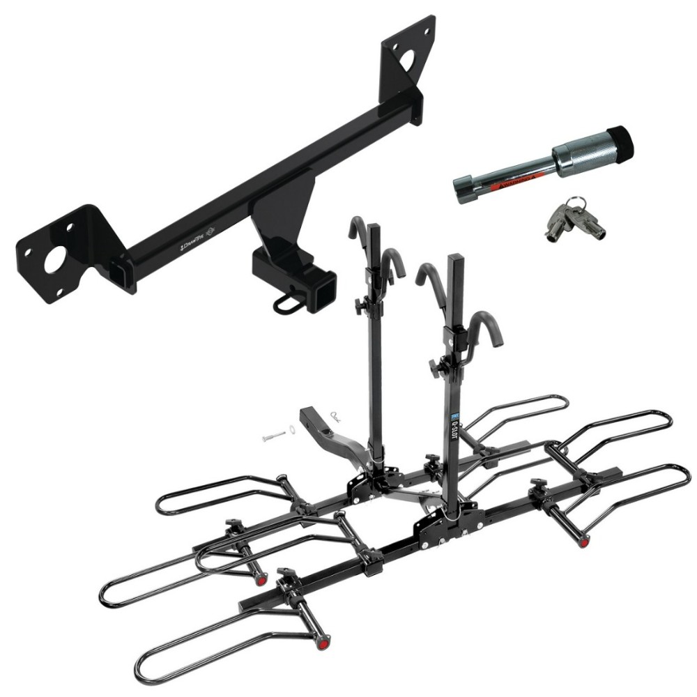 For 2021-2023 Chevy Trailblazer Trailer Hitch kit by: Draw-Tite For 2021-2023 Chevrolet Trailblazer Trailer Hitch Tow PKG w/ 4 Bike Plaform Style Carrier Rack + Hitch Lock (Excludes: w/LED Taillights Models) By Draw-Tite