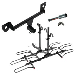 For 2020-2024 Buick Encore GX Trailer Hitch Tow PKG w/ 4 Bike Plaform Style Carrier Rack + Hitch Lock (For Essence w/Active Towplug Models) By Draw-Tite