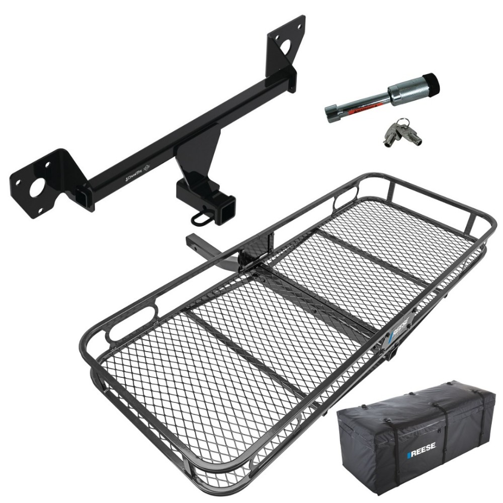 For 2020-2023 Buick Encore GX Trailer Hitch Tow PKG w/ 60" x 24" Cargo Carrier + Cargo Bag + Hitch Lock (For Essence w/Active Towplug Models) By Draw-Tite