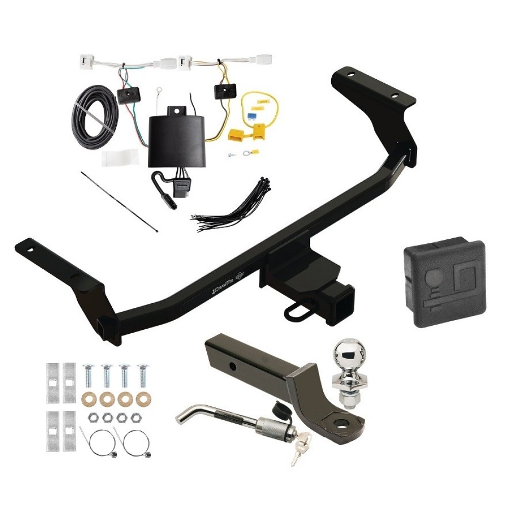 Custom Fit Trailer Hitch Wiring Harness (Plug & Play) 2" Drop Ball-Mount w/ Locking Pin/Clip 2" Chrome Ball Rubber Hitch Plug Cover Installation Hardware Installation Instructions 76603 118822 7005111 7010 Draw-Tite Trailer Tow Hitch 20-23 Trailer Tow Hitch For 20-23 Mazda CX-30 Deluxe Package Wiring 2" Ball Mount and Lock