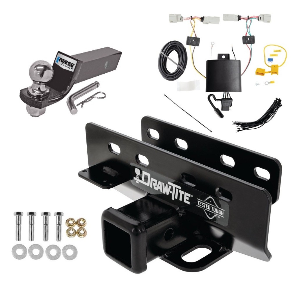 Custom Fit Trailer Hitch Wiring Harness (Plug & Play) 2" Drop Ball-Mount w/ Pin/Clip 2" Chrome Ball Installation Hardware Installation Instructions 76605 118849 21536 Draw-Tite Trailer Tow Hitch 21-23 Bronco w/LED Taillights Except Models w Trailer Tow Hitch For 21-24 Ford Bronco w/LED Taillights Except Models w/OEM Hitch Complete Package w/ Wiring and 2" Ball