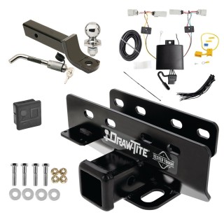 Custom Fit Trailer Hitch Wiring Harness (Plug & Play) 2" Drop Ball-Mount w/ Locking Pin/Clip 2" Chrome Ball Rubber Hitch Plug Cover Installation Hardware Installation Instructions 76605 118849 7005111 7010 Draw-Tite Trailer Tow Hitch 21-23 Trailer Tow Hitch For 21-24 Ford Bronco w/LED Taillights Except Models w/OEM Hitch Deluxe Package Wiring 2" Ball Mount and Lock