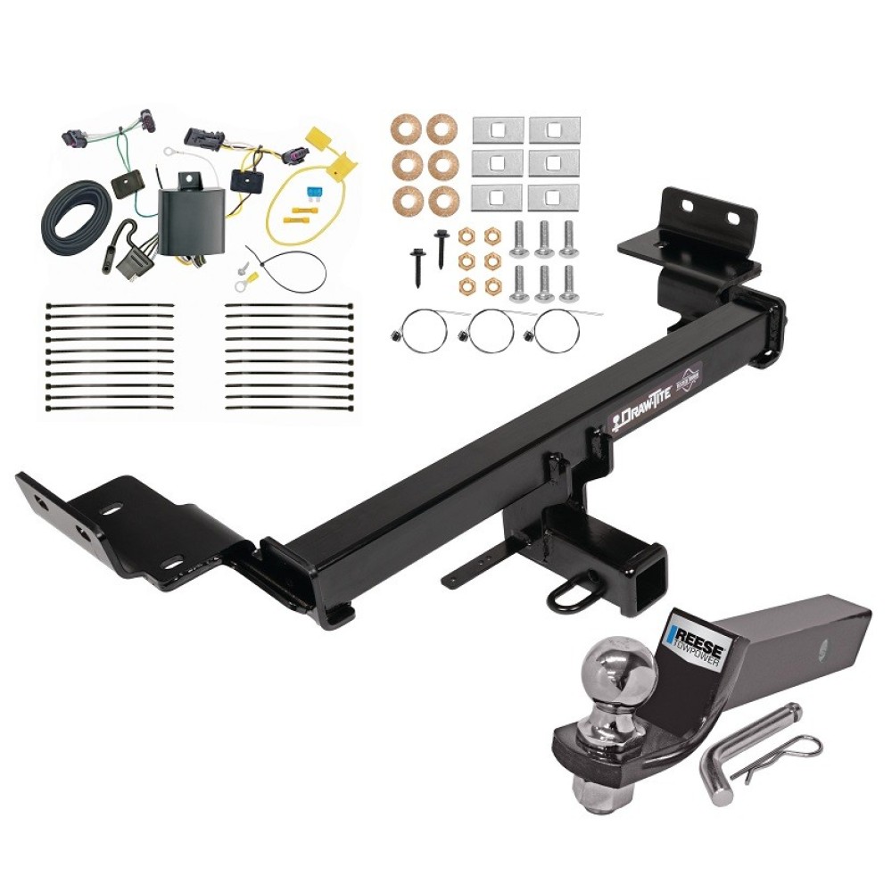 Custom Fit Trailer Hitch Wiring Harness (Plug & Play) 2" Drop Ball-Mount w/ Pin/Clip 2" Chrome Ball Installation Hardware Installation Instructions 76629 118752 21536 Draw-Tite Trailer Tow Hitch 17-23 Jeep Compass All Styles Complete Packag Trailer Tow Hitch For 17-24 Jeep Compass All Styles Complete Package w/ Wiring and 2" Ball