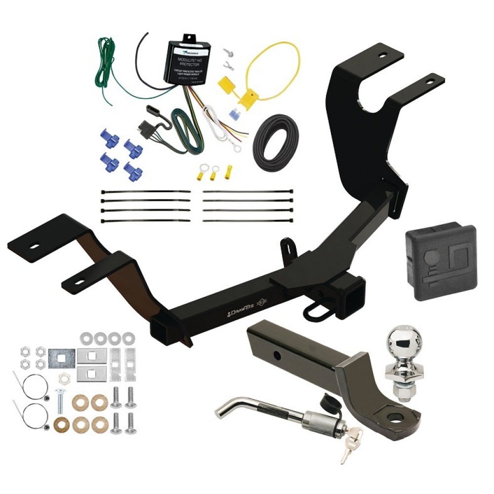 Custom Fit Trailer Hitch Wiring Harness (Requires Splicing) 2" Drop Ball-Mount w/ Locking Pin/Clip 2" Chrome Ball Rubber Hitch Plug Cover Installation Hardware Installation Instructions 76630 119148 7005111 7010 Draw-Tite Trailer Tow Hitch 2023 Trailer Tow Hitch For 23-25 Honda HR-V Deluxe Package Wiring 2" Ball Mount and Lock