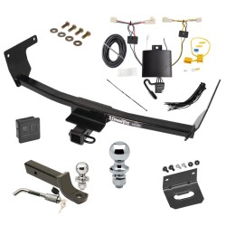 Ultimate Tow Package For 19-24 Toyota RAV4 Trailer Hitch w/ Wiring 2" Drop Mount Dual 2" and 1-7/8" Ball Lock Bracket Cover 2" Receiver 