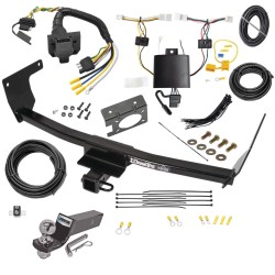Trailer Hitch Tow Package w/ 7-Way RV Plug & Play Wiring For 2022 Lexus NX250 NX350 NX350h NX450h+ w/ 2" Drop Mount 2" Ball Class 3 2" Receiver All Models 