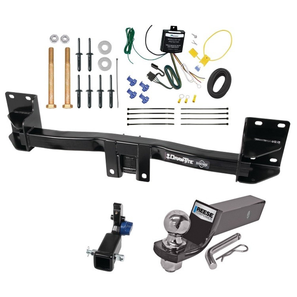 Trailer Tow Hitch For 07-14 BMW X5 Except M Sport Package Hidden Removable 2" Receiver Complete Package w/ Wiring and 2" Ball