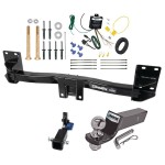 Trailer Tow Hitch For 07-14 BMW X5 Except M Sport Package Hidden Removable 2" Receiver Complete Package w/ Wiring and 2" Ball
