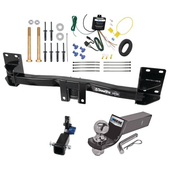 Trailer Tow Hitch For 07-14 BMW X5 Except M Sport Package Hidden Removable 2" Receiver Complete Package w/ Wiring and 2" Ball