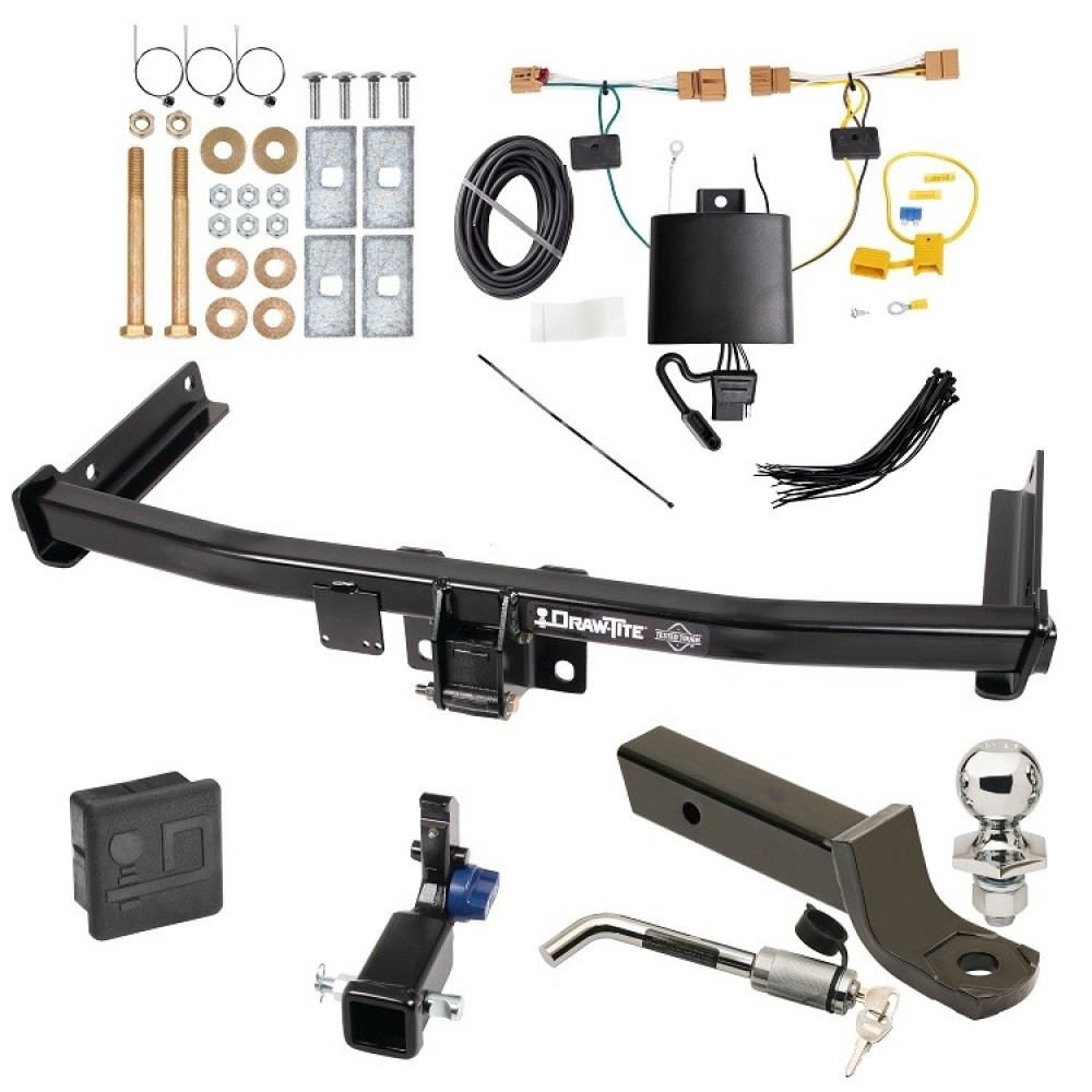 Custom Fit Trailer Hitch Removable 2” Receiver Wiring Harness (Plug & Play) 2" Drop Ball-Mount w/ Locking Pin/Clip 2" Chrome Ball Rubber Hitch Plug Cover Installation Hardware Installation Instructions 76918 118811 7005111 7010 Draw-Tite Tra Trailer Tow Hitch For 18-23 Volkswagen Tiguan Hidden Removable 2" Receiver Deluxe Package Wiring 2" Ball Mount and Lock