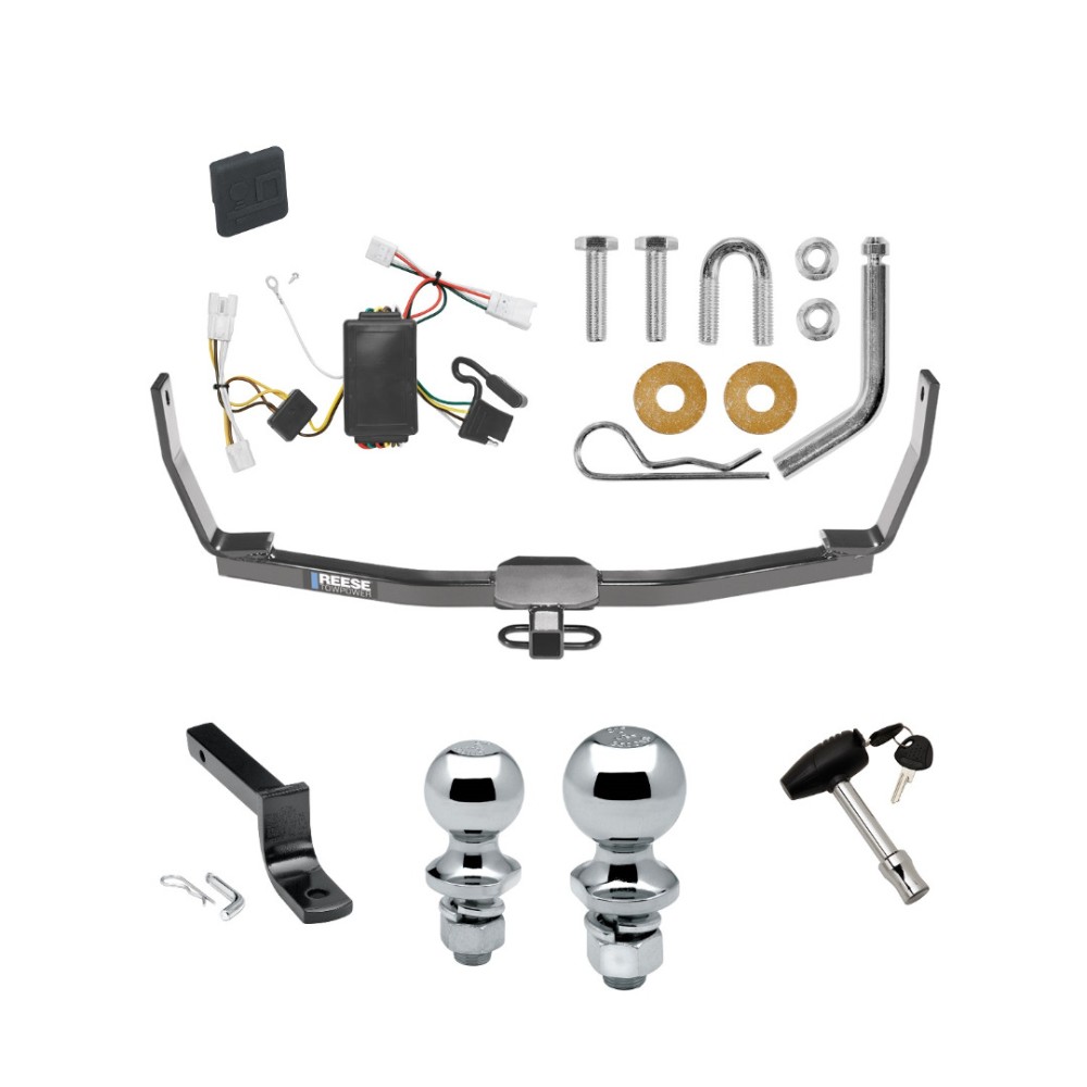 Custom Fit Trailer Hitch Draw-Bar w/ Pin/Clip Wiring Harness (Plug & Play) 1-7/8" and 2" Chrome Ball Security Lock Pin Rubber Hitch Plug Cover Installation Hardware Installation Instructions 77133 118433 3592 63810 63820 580407 2211 2006 200 Reese Trailer Tow Hitch For 06-09 Hyundai Sonata Deluxe Package Wiring 2" and 1-7/8" Ball and Lock