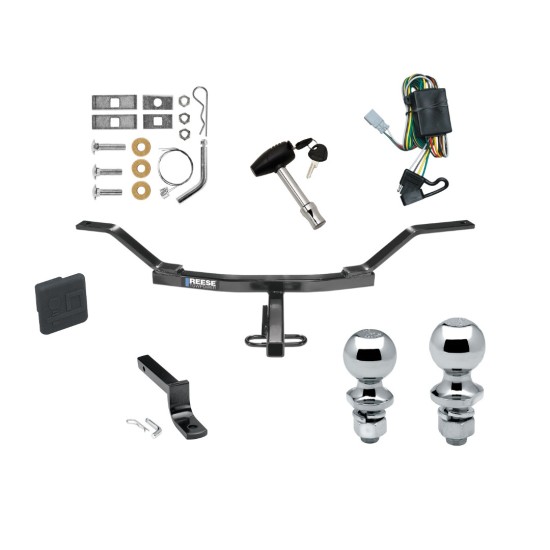 Custom Fit Trailer Hitch Draw-Bar w/ Pin/Clip Wiring Harness (Plug & Play) 1-7/8" and 2" Chrome Ball Security Lock Pin Rubber Hitch Plug Cover Installation Hardware Installation Instructions 771470 118427 3592 63810 63820 580407 2211 Reese Reese Trailer Tow Hitch For 07-11 Honda CR-V Deluxe Package Wiring 2" and 1-7/8" Ball and Lock