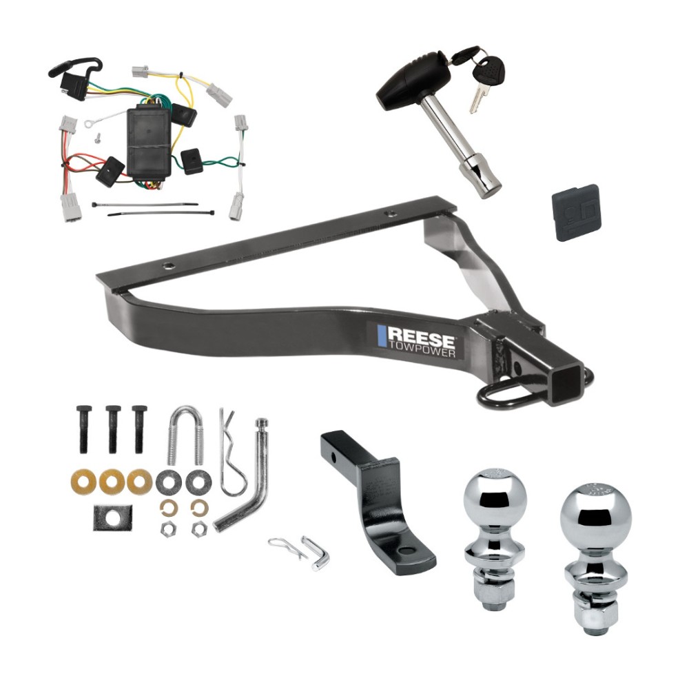 Custom Fit Trailer Hitch Draw-Bar w/ Pin/Clip Wiring Harness (Plug & Play) 1-7/8" and 2" Chrome Ball Security Lock Pin Rubber Hitch Plug Cover Installation Hardware Installation Instructions 77153 3593 118420 63810 63820 580407 2211 Reese Reese Trailer Tow Hitch For 07-08 Honda Fit Deluxe Package Wiring 2" and 1-7/8" Ball and Lock