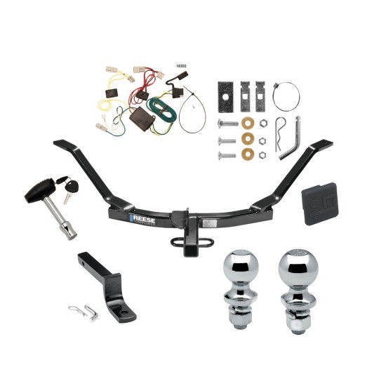 Custom Fit Trailer Hitch Draw-Bar w/ Pin/Clip Wiring Harness (Plug & Play) 1-7/8" and 2" Chrome Ball Security Lock Pin Rubber Hitch Plug Cover Installation Hardware Installation Instructions 77161 118302 3592 63810 63820 580407 2211 Reese T ReeseTrailer Tow Hitch For 03-07 Honda Accord Sedan Deluxe Package Wiring 2" and 1-7/8" Ball and Lock