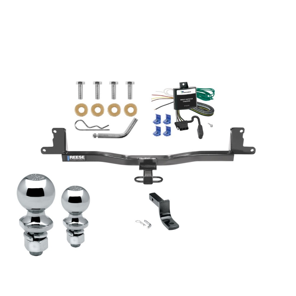 Custom Fit Trailer Hitch Draw-Bar w/ Pin/Clip Wiring Harness (Requires Splicing) 1-7/8" and 2" Chrome Ball Security Lock Pin Rubber Hitch Plug Cover Installation Hardware Installation Instructions 77191 119178 3593 63820 63810 580407 2211 Reese Reese Trailer Tow Hitch For 07-11 Toyota Yaris Liftback Deluxe Package Wiring 2" and 1-7/8" Ball and Lock