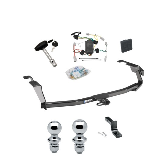 Custom Fit Trailer Hitch Draw-Bar w/ Pin/Clip Wiring Harness (Plug & Play) 1-7/8" and 2" Chrome Ball Security Lock Pin Rubber Hitch Plug Cover Installation Hardware Installation Instructions 77198 3593 118420 63810 63820 580407 2211 ReeseT Reese Trailer Tow Hitch For 09-13 Honda Fit Deluxe Package Wiring 2" and 1-7/8" Ball and Lock