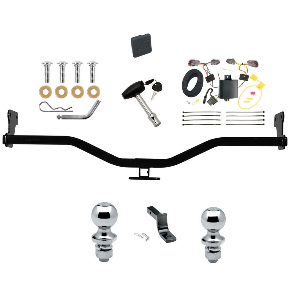 Custom Fit Trailer Hitch Draw-Bar w/ Pin/Clip Wiring Harness (Plug & Play) 1-7/8" and 2" Chrome Ball Security Lock Pin Rubber Hitch Plug Cover Installation Hardware Installation Instructions 77230 118637 3593 63810 63820 580407 2211 T Reese Trailer Tow Hitch For 10-13 KIA Soul w/LED Taillights Deluxe Package Wiring 2" and 1-7/8" Ball and Lock