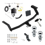 Custom Fit Trailer Hitch Draw-Bar w/ Pin/Clip Wiring Harness (Plug & Play) 1-7/8" and 2" Chrome Ball Security Lock Pin Rubber Hitch Plug Cover Installation Hardware Installation Instructions 77984 3593 118808 63820 63810 580407 2211 Reese T Reese Trailer Tow Hitch For 19-25 Mazda 3 Hatchback Deluxe Package Wiring 2" and 1-7/8" Ball and Lock