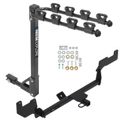 Reese Trailer Tow Hitch w/ 4 Bike Rack For 20-24 Hyundai Venue tilt away adult or child arms fold down carrier  Reese Trailer Tow Hitch w/ 4 Bike Rack For 20-24 Hyundai Venue tilt away adult or child arms fold down carrier