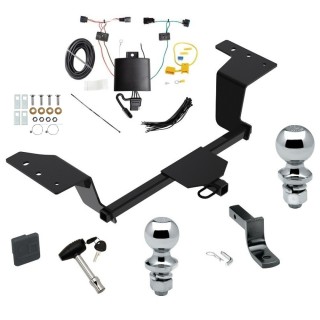 Custom Fit Trailer Hitch Draw-Bar w/ Pin/Clip Wiring Harness (Plug & Play) 1-7/8" and 2" Chrome Ball Security Lock Pin Rubber Hitch Plug Cover Installation Hardware Installation Instructions 78293 3593 118814 63820 63810 580407 2211 Reese Tr Reese Trailer Tow Hitch For 19-24 KIA Forte Sedan Deluxe Package Wiring 2" and 1-7/8" Ball and Lock