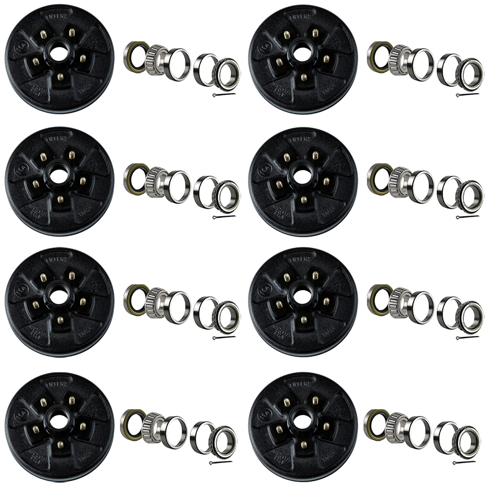 Lippert quad-axle 3,500-lb self-adjusting electric brake and 10-inch drum hub kit 5-on-4.5 pattern compatible with Dexter Alko Rockwell