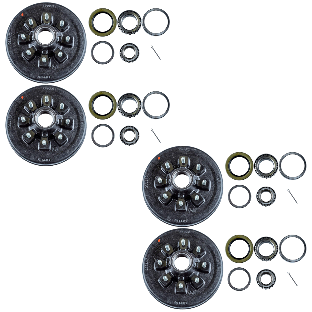 Lippert 12 inch brake drum hub kit for 7K axles, 8 on 6-1/2 pattern, Dexter & Al-Ko compatible