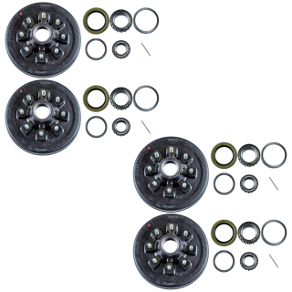 Lippert 12 inch brake drum hub kit for 7K axles, 8 on 6-1/2 pattern, Dexter & Al-Ko compatible
