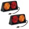 Wesbar Left + Right Ag Dual Tail Light Kit – Red/Amber with Molded Tri-Plugs Wesbar Dual Left and Right Agricultural Tail Light Kit Red Amber with 3-Wire Plug