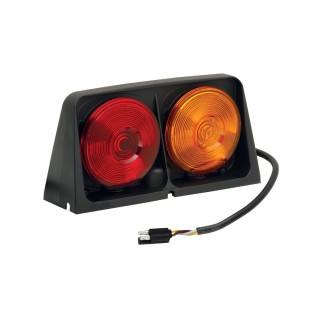 Wesbar Left + Right Ag Dual Tail Light Kit – Red/Amber with Molded Tri-Plugs Wesbar Dual Left and Right Agricultural Tail Light Kit Red Amber with 3-Wire Plug