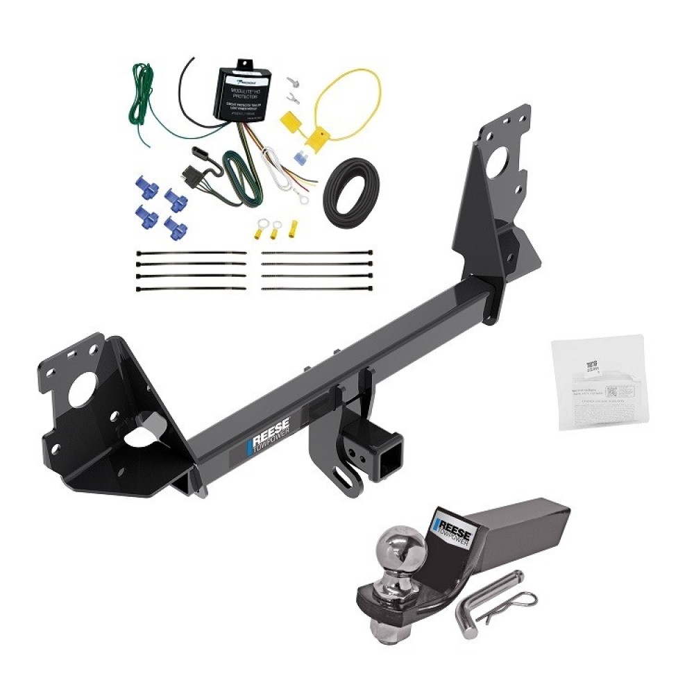 Custom Fit Trailer Hitch Wiring Harness (Requires Splicing) 2" Drop Ball-Mount w/ Pin/Clip 2" Chrome Ball Installation Hardware Installation Instructions 84076 119148 21536 Reese Trailer Tow Hitch 17-22 Audi Q7 Complete Package Wiring and 2&am Reese Trailer Tow Hitch For 17-25 Audi Q7 Complete Package w/ Wiring and 2" Ball