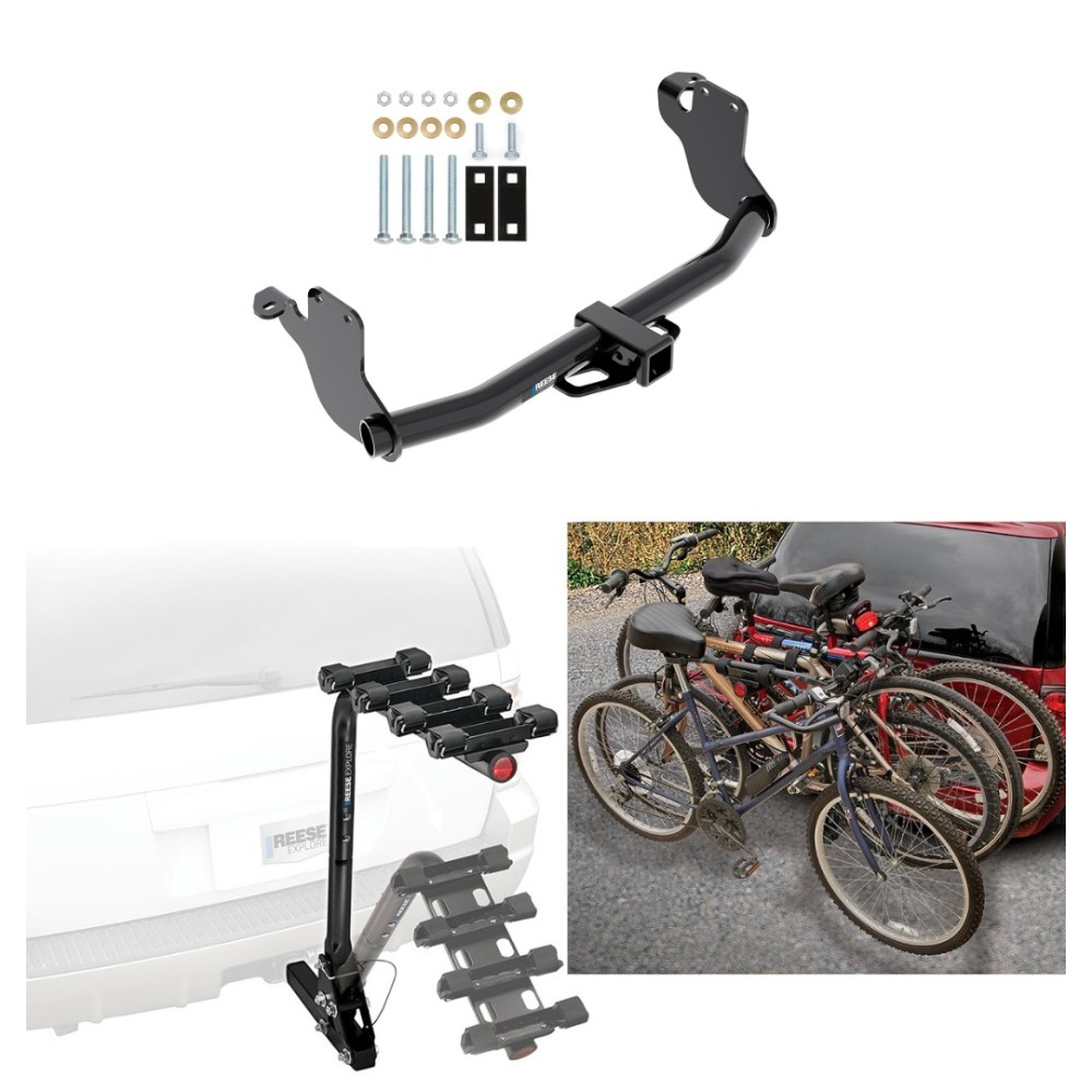 Custom Fit Trailer Hitch 4 Bike Carrier Installation Hardware Installation Instructions 84098 63124 Reese Trailer Hitch 4 Bike Rack 11-23 Mitsubishi Outlander Approved Recreational Offroad Use Carrier Adult Woman or Child Bicycles Foldable 11 12 13 14 15 Trailer Hitch w/ 4 Bike Rack For 11-24 Mitsubishi Outlander Approved for Recreational & Offroad Use Carrier for Adult Woman or Child Bicycles Foldable