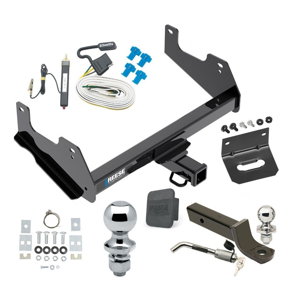 Custom Fit Trailer Hitch Wiring Harness (Requires Splicing) 2" Drop Ball-Mount w/ Locking Pin/Clip 2" Chrome Ball 4-Flat Mounting Bracket 1-7/8" Chrome Ball Rubber Hitch Plug Cover Installation Hardware Installation Instructions 84136 20252 Ultimate Tow Package For 15-23 Ford F-150 Trailer Hitch w/ Wiring 2" Drop Mount Dual 2" and 1-7/8" Ball Lock Bracket Cover 2" Receiver Reese
