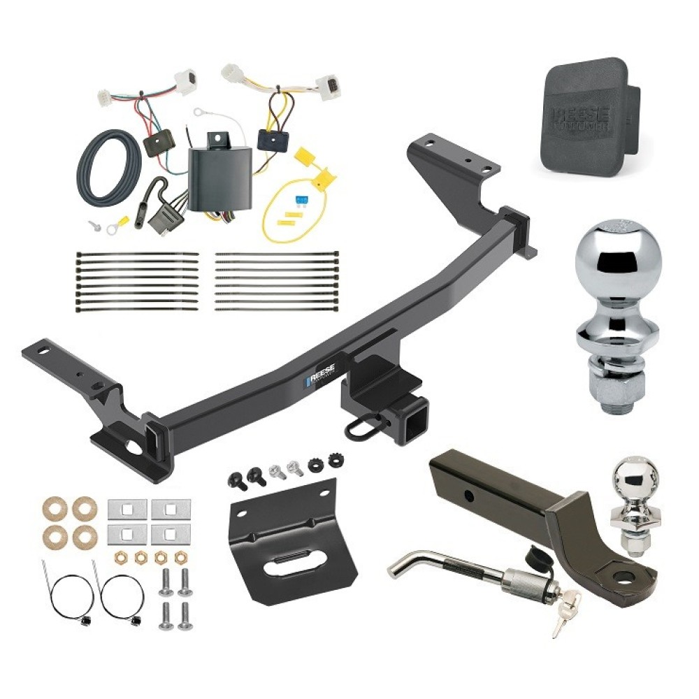 Custom Fit Trailer Hitch Wiring Harness (Plug & Play) 2" Drop Ball-Mount w/ Locking Pin/Clip 2" Chrome Ball 4-Flat Mounting Bracket 1-7/8" Chrome Ball Rubber Hitch Plug Cover Installation Hardware Installation Instructions 84138 118746 Ultimate Tow Package For 17-21 Mazda CX-5 Trailer Hitch w/ Wiring 2" Drop Mount Dual 2" and 1-7/8" Ball Lock Bracket Cover 2" Receiver Reese