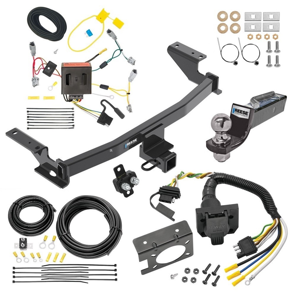 Custom Fit Trailer Hitch Wiring Harness (Plug & Play) 2" Drop Ball-Mount w/ Pin/Clip 2" Chrome Ball Trailer Connector Adapter Brake Control Wiring Kit Circuit Breaker Installation Hardware Installation Instructions 84138 85343 20506 7012a 11 Trailer Hitch Tow Package w/ 7-Way RV Wiring For 13-16 Mazda CX-5 w/ 2" Drop Mount 2" Ball Class 3 2" Receiver All Models Reese