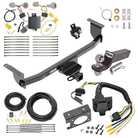 Custom Fit Trailer Hitch Wiring Harness (Plug & Play) 2" Drop Ball-Mount w/ Pin/Clip 2" Chrome Ball Trailer Connector Adapter Brake Control Wiring Kit Circuit Breaker Installation Hardware Installation Instructions 84177 85343 20506 7012a 11 Trailer Hitch Tow Package w/ 7-Way RV Wiring For 17-19 Nissan Rogue Sport w/ 2" Drop Mount 2" Ball Class 3 2" Receiver All Models Reese