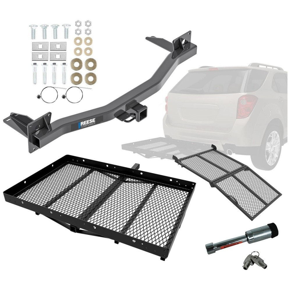 For 2018-2023 Chevy Traverse Trailer Hitch kit by: Reese For 2018-2023 Chevrolet Traverse Trailer Hitch Tow PKG w/ Cargo Carrier + Bi-Fold Ramp + Hitch Lock By Reese Towpower