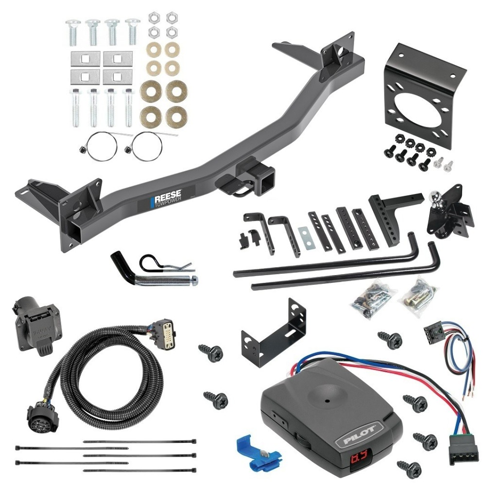 For 2018-2023 Chevy Traverse Trailer Hitch kit by: Reese For 2018-2023 Chevrolet Traverse Trailer Hitch Tow PKG w/ 6K Round Bar Weight Distribution Hitch w/ 2-5/16" Ball + Pin/Clip + Pro Series Pilot Brake Control + Generic BC Wiring Adapter + 7-Way RV Wiring By Reese Towpower