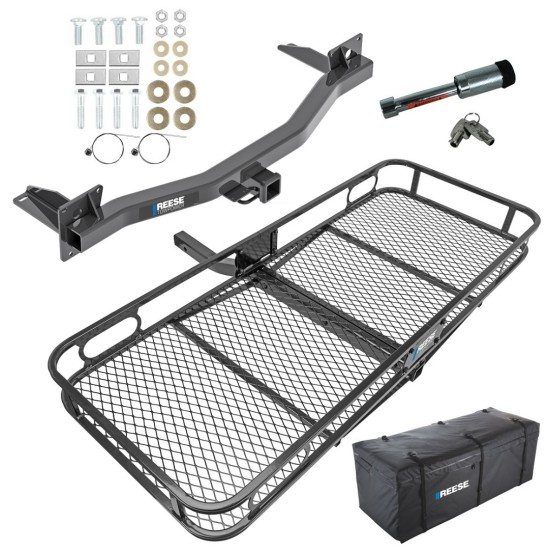 For 2018-2023 Buick Enclave Trailer Hitch Tow PKG w/ 60" x 24" Cargo Carrier + Cargo Bag + Hitch Lock By Reese Towpower