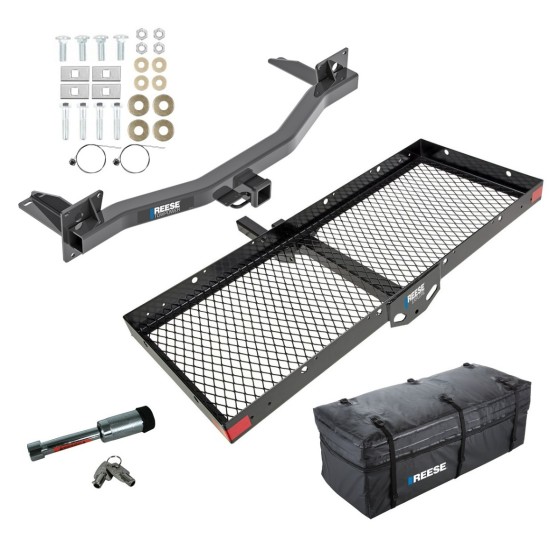 For 2018-2023 Chevy Traverse Trailer Hitch kit by: Reese For 2018-2023 Chevrolet Traverse Trailer Hitch Tow PKG w/ 48" x 20" Cargo Carrier + Cargo Bag + Hitch Lock By Reese Towpower