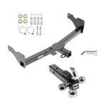 Custom Fit Trailer Hitch Tri-Ball Trailer Hitch Ball Mount w/ Pin/Clip 84192 7031400 63240 Reese Trailer Tow Hitch 2018-2023 VW Volkswagen Tiguan 2" Towing Receiver Class 3 18 19 20 21 22 23 2018 2019 2020 2021 2022 2023 Reese Trailer Tow Hitch For 2018-2023 VW Volkswagen Tiguan 2" Towing Receiver Class 3