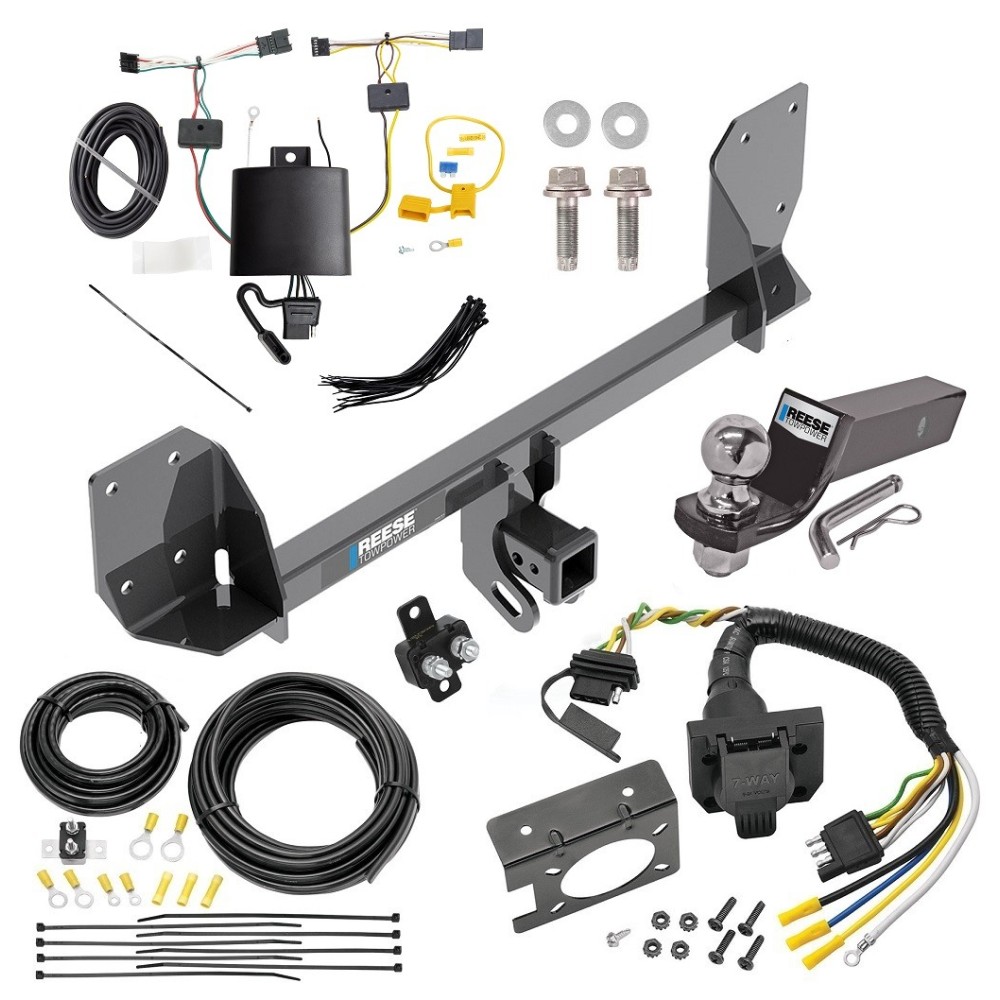 Custom Fit Trailer Hitch Wiring Harness (Plug & Play) 2" Drop Ball-Mount w/ Pin/Clip 2" Chrome BallTrailer Connector Adapter Brake Control Wiring Kit Circuit Breaker Installation Hardware Installation Instructions 84194 85343 20506 7012a 118 Trailer Hitch Tow Package w/ 7-Way RV Wiring For 18-24 Volvo XC60 w/ 2" Drop Mount 2" Ball Class 4 2" Receiver All Models Reese