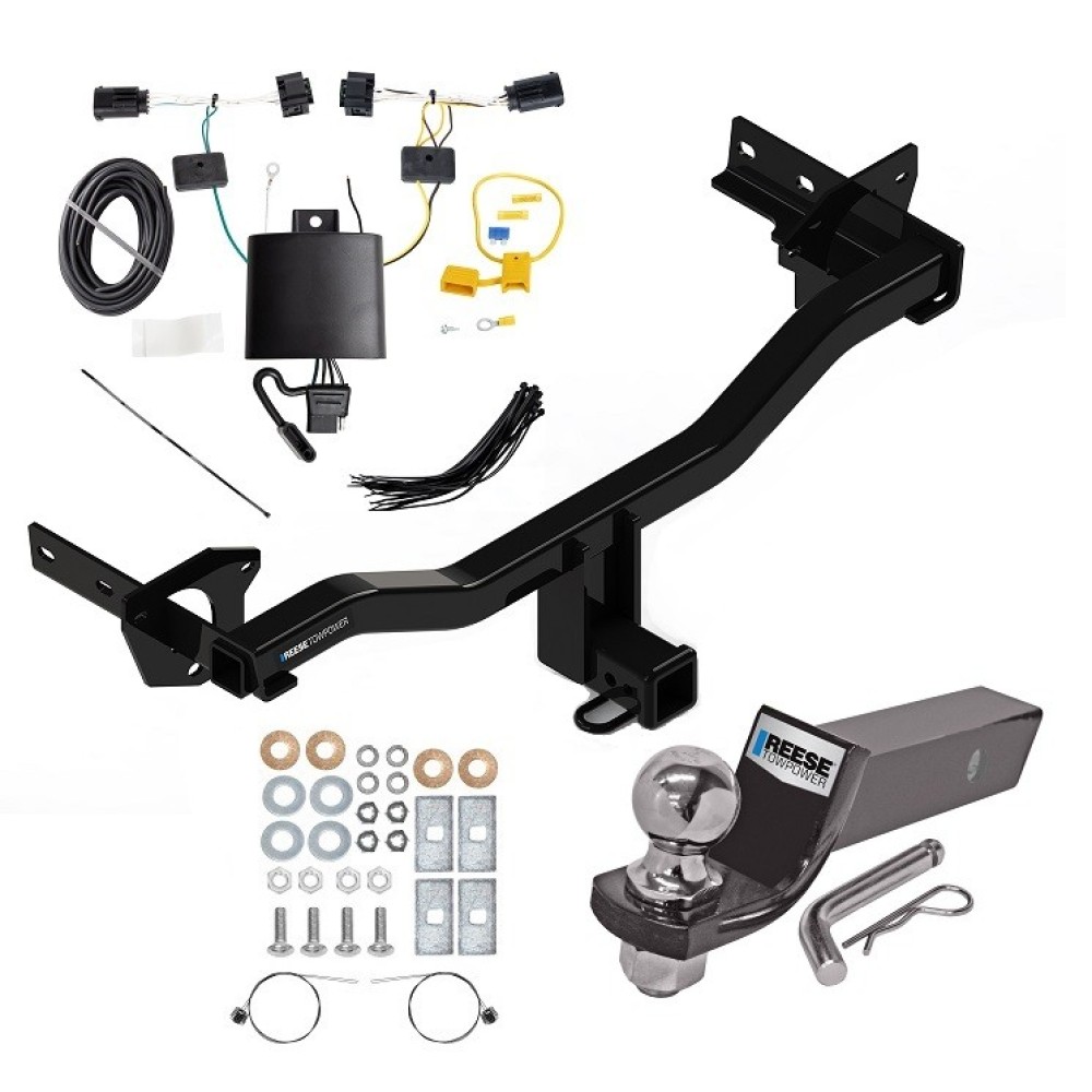 Custom Fit Trailer Hitch Wiring Harness (Plug & Play) 2" Drop Ball-Mount w/ Pin/Clip 2" Chrome Ball Installation Hardware Installation Instructions 84199 118777 21536 Reese Towpower Trailer Tow Hitch 18-23 Alfa Romeo Stelvio Complete Package Reese Trailer Tow Hitch For 18-24 Alfa Romeo Stelvio Complete Package w/ Wiring and 2" Ball