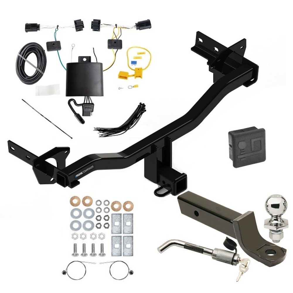 Custom Fit Trailer Hitch Wiring Harness (Plug & Play) 2" Drop Ball-Mount w/ Locking Pin/Clip 2" Chrome Ball Rubber Hitch Plug Cover Installation Hardware Installation Instructions 84199 118777 7005111 7010 Reese Towpower Trailer Tow Hitch 18 Reese Trailer Tow Hitch For 18-24 Alfa Romeo Stelvio Deluxe Package Wiring 2" Ball Mount and Lock