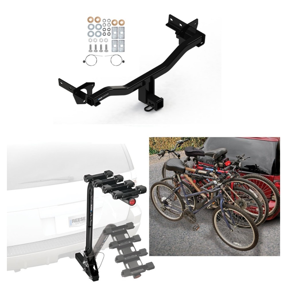 Custom Fit Trailer Hitch 4 Bike Carrier Installation Hardware Installation Instructions 84199 63124 Reese Towpower Trailer Hitch 4 Bike Rack 18-23 Alfa Romeo Stelvio Except Quadrifoglio Approved Recreational Offroad Use Carrier Adult Woman or Child Bicyc Trailer Hitch w/ 4 Bike Rack For 18-24 Alfa Romeo Stelvio Except Quadrifoglio Approved for Recreational & Offroad Use Carrier for Adult Woman or Child Bicycles Foldable