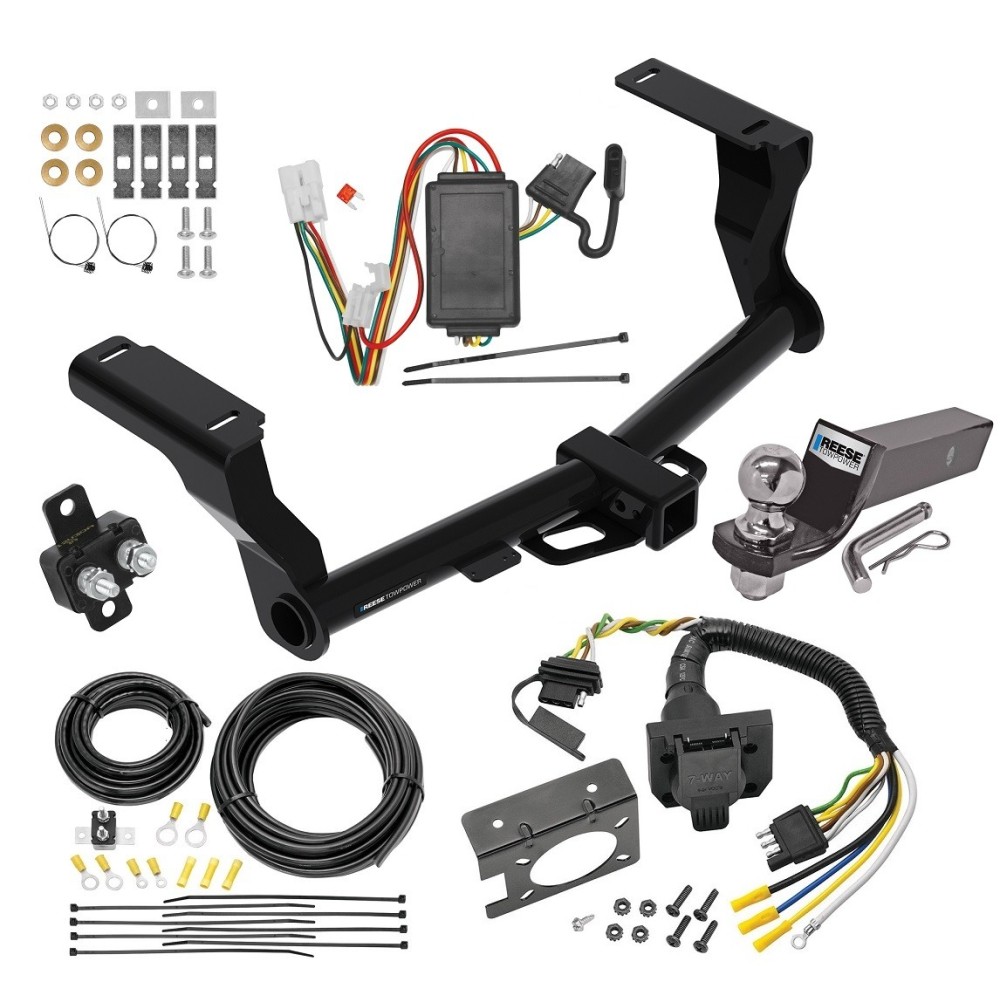 Trailer Hitch Tow Package w/ 7-Way RV Wiring For 16-24 Subaru Crosstrek Except Hybrid w/ 2" Drop Mount 2" Ball Class 3 2" Receiver All Models Reese Trailer Hitch Tow Package w/ 7-Way RV Wiring For 16-24 Subaru Crosstrek Except Hybrid w/ 2" Drop Mount 2" Ball Class 3 2" Receiver All Models Reese