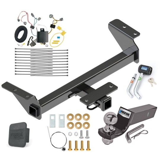 Custom Fit Trailer Hitch Wiring Harness (Plug & Play) 2" Drop Ball-Mount w/ Pin/Clip 2" Chrome Ball Security Lock Pin Rubber Hitch Plug Cover Installation Hardware Installation Instructions 84238 118678 21536 7054430 7000600 Reese Trailer T Reese Trailer Tow Hitch For 16-23 Toyota Tacoma Deluxe Package Wiring 2" Ball and Lock
